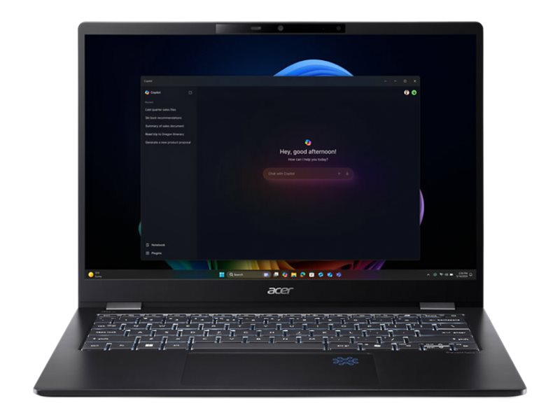 Acer TravelMate P6 14 AI TMP614-54-TCO - Copilot+ PC - 180° hængselsdesign - Intel Core Ultra 7 - 258V / op til 4.8 GHz - Evo - Win 11 Pro - Intel Arc Graphics 140V - 32 GB RAM - 512 GB SSD NVMe, QLC - 14 IPS 2880 x 1800 (WQXGA) - Ethernet - Wi-Fi 7, Bluetooth - galaxy sort - kbd: Nordisk