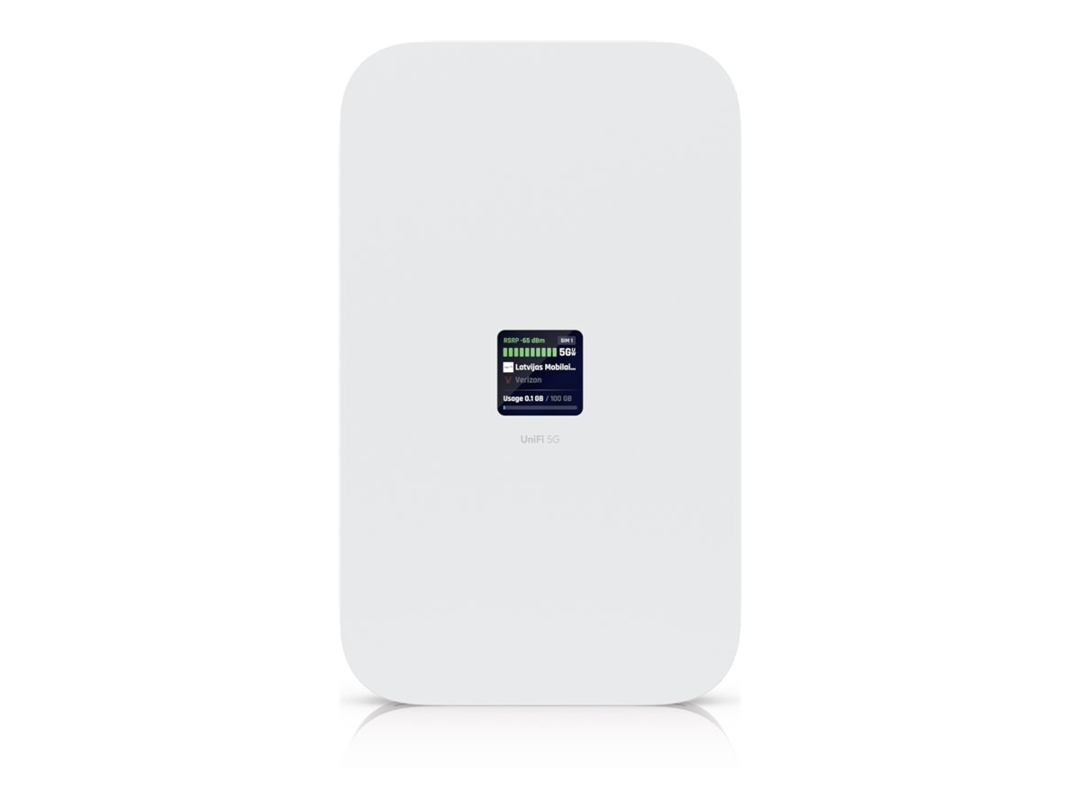 Ubiquiti UniFi 5G Max, Cellulær netværksmodem, Hvid, Polykarbonat (PC), Aluminium, Bord-/Væg-/Vinduesmontering, 3,3 cm (1.3), 2.5 Gigabit Ethernet
