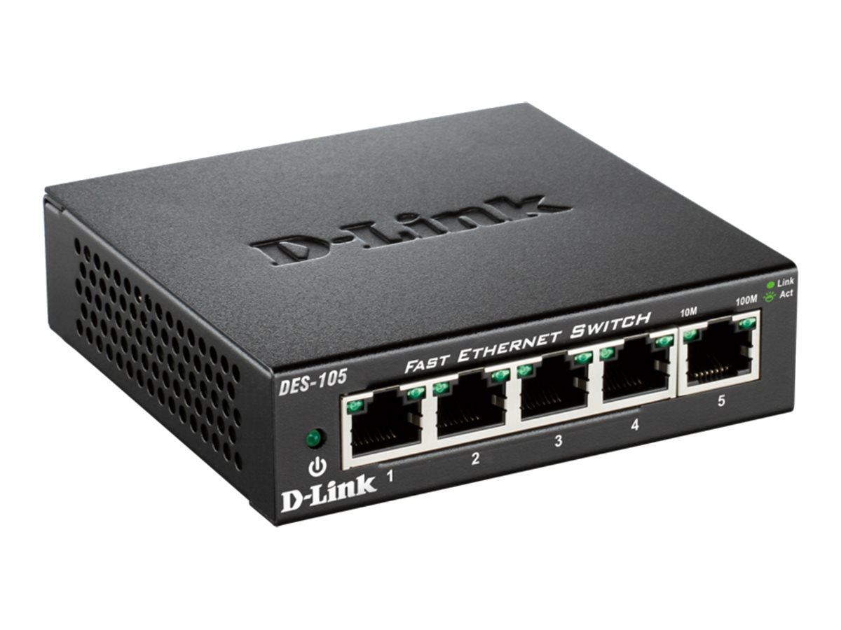 D-Link DES-105 5-Port Fast Ethernet Switch 10/100 Mbps