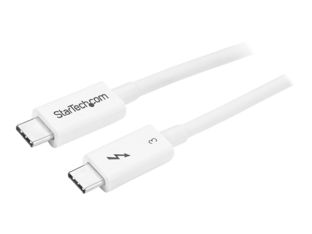 StarTech.com 40Gbps Thunderbolt 3 Cable - 1.6ft/0.5m - White - 5k 60Hz/4k 60Hz - Certified TB3 USB-C Charger Cord w/ 100W Power Delivery