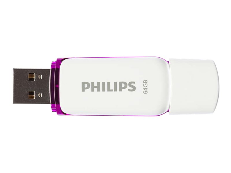 Philips FM64FD70B Snow edition 2.0 64GB USB 2.0 USB stick Lilla Hvid