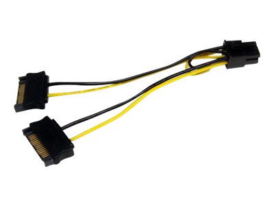 StarTech.com 6in SATA Power to 6 Pin PCI Express Video Card Power Cable Adapter - SATA to 6 pin PCIe power Strømkabel 15cm