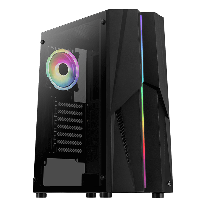 AeroCool Mecha ARGB - Tempered Glass Edition - MDT - ATX - Kabinet - Tower - Sort