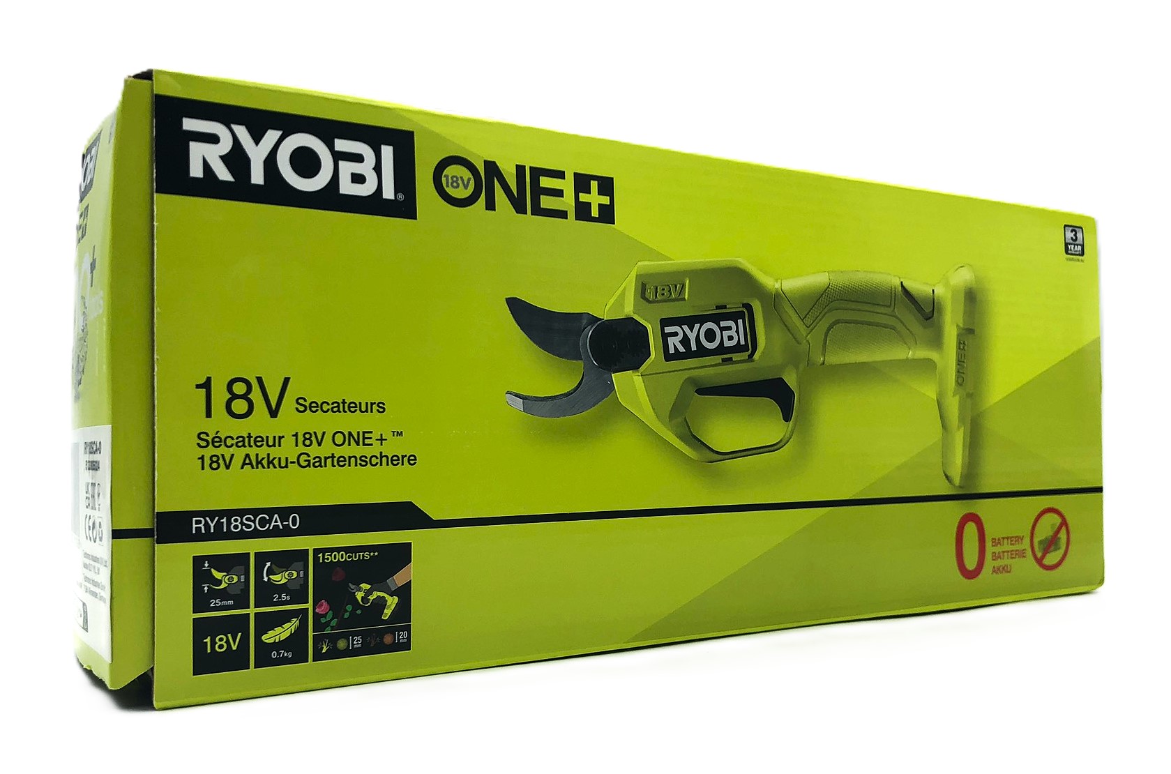Ryobi RY18SCA-0 2.5 Cm Grøn 18V Batteridrevet Grensaks