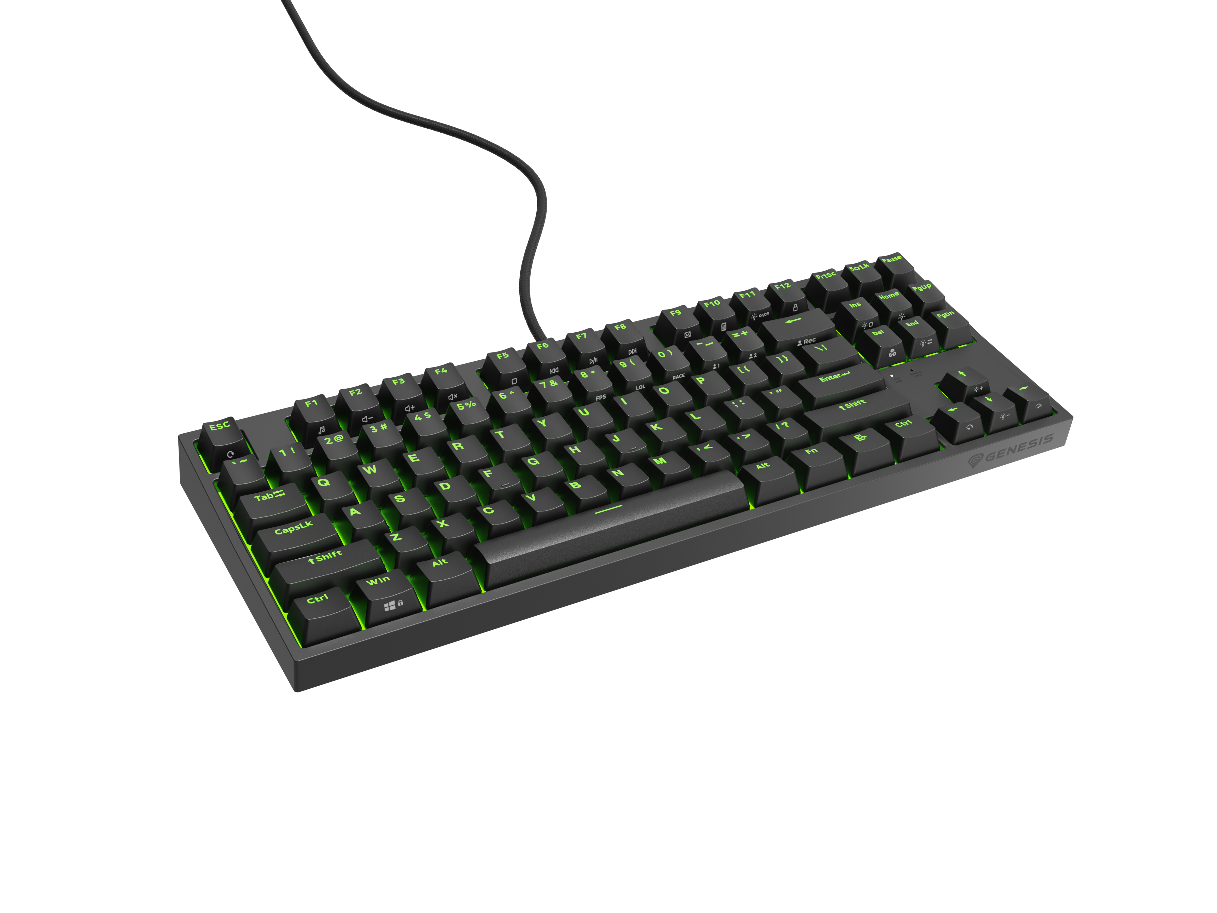 Genesis Thor 404 TKL gaming-tastatur - mekanisk, RGB, USB, QWERTY US International, sort
