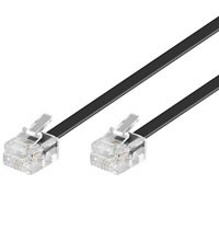 Telefonledning - 2 x RJ11(6P4C) han, Sort (6m)