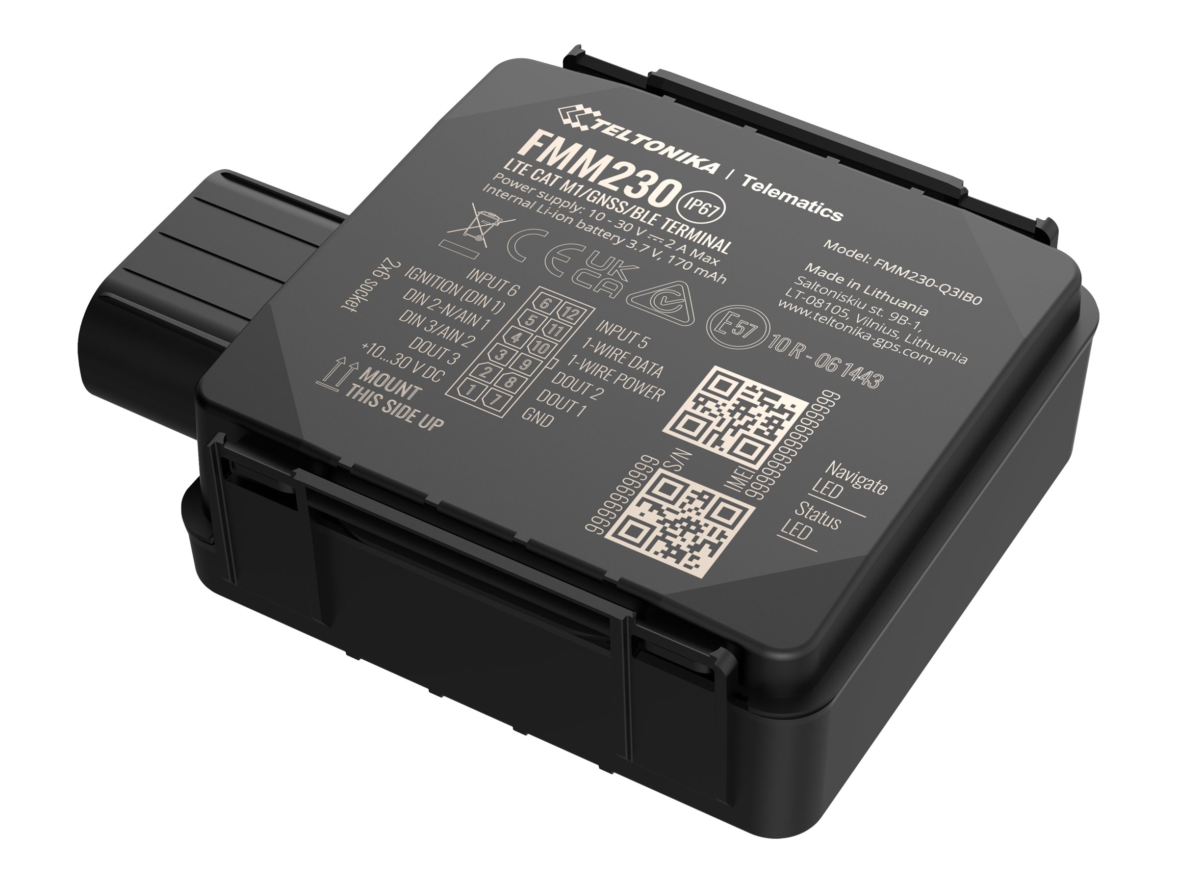 Teltonika FMM230 - GPS/GLONASS/GALILEO/BeiDou/QZSS-sporingsenhed - 128 MB