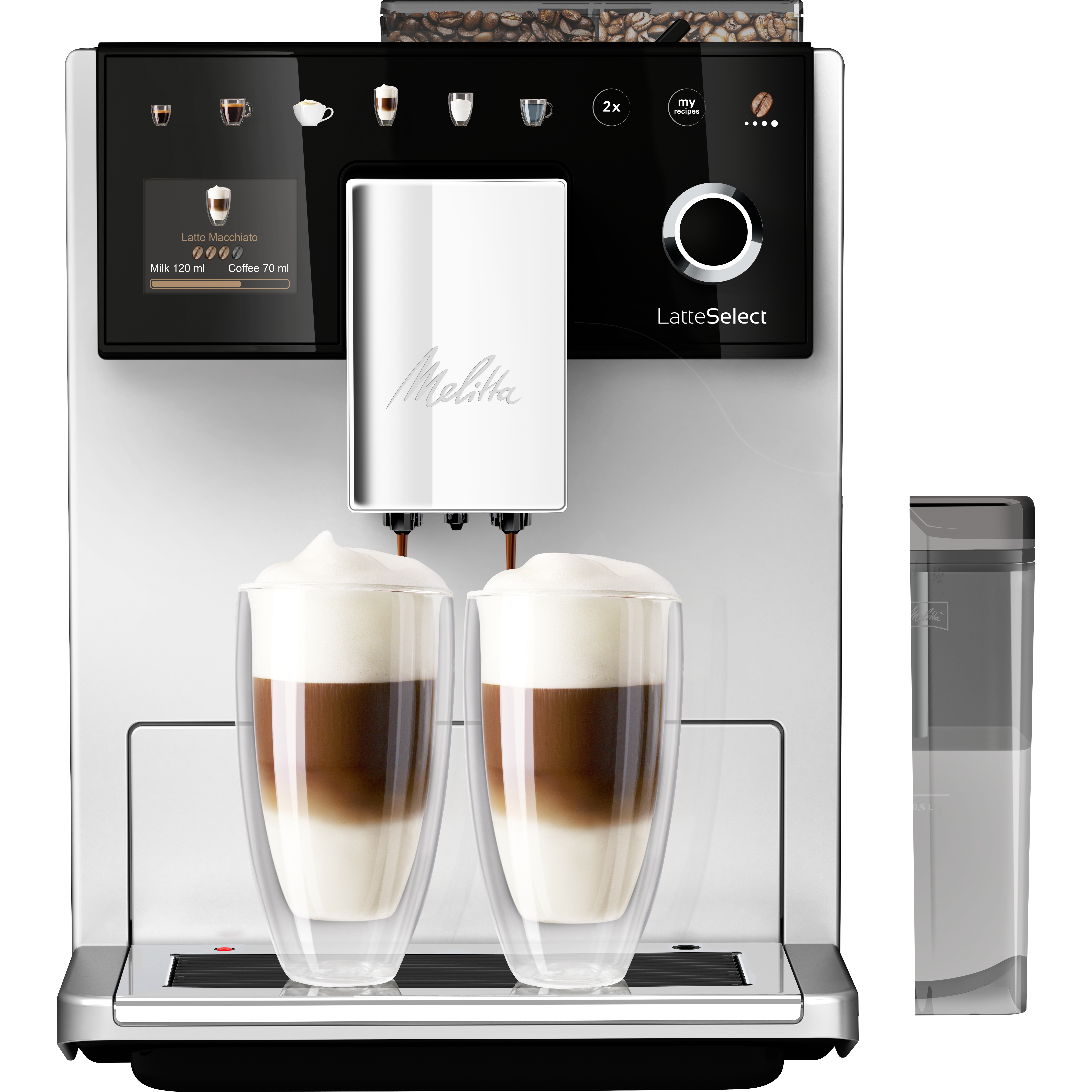 Melitta Latte Select Fuldautomatisk kaffemaskine 1,8L Sølv