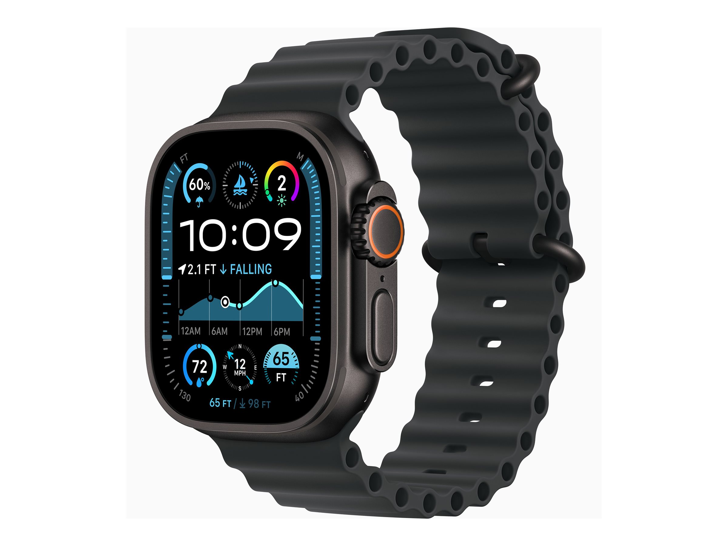 Apple Watch Ultra 2 LTE 49mm Titan Case with Ocean Band - Black