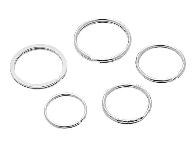 WEDO - nøglering - 25 mm diameter, 35 mm diameter, 30 mm diameter - sølv - pakke med 15