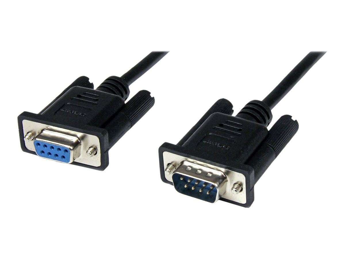 StarTech.com 1m Black DB9 RS232 Serial Null Modem Cable F/M - DB9 Male to Female - 9 pin Null Modem Cable - 1x DB9 (M), 1x DB9 (F), Black