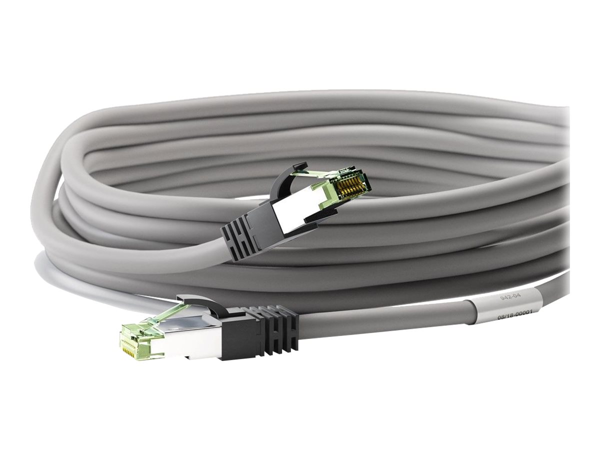 Goobay RJ45 (CAT 6A, 500 MHz) patchkabel med CAT 8.1 S/FTP råkabel, grå 99,9 % iltfri kobberleder (OFC), AWG 24, halogenfri kabelkappe (LSZH), 7.5 m