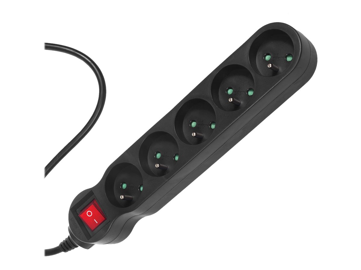 Maclean MCE185 Stikdåse 5-stik Sort 5m