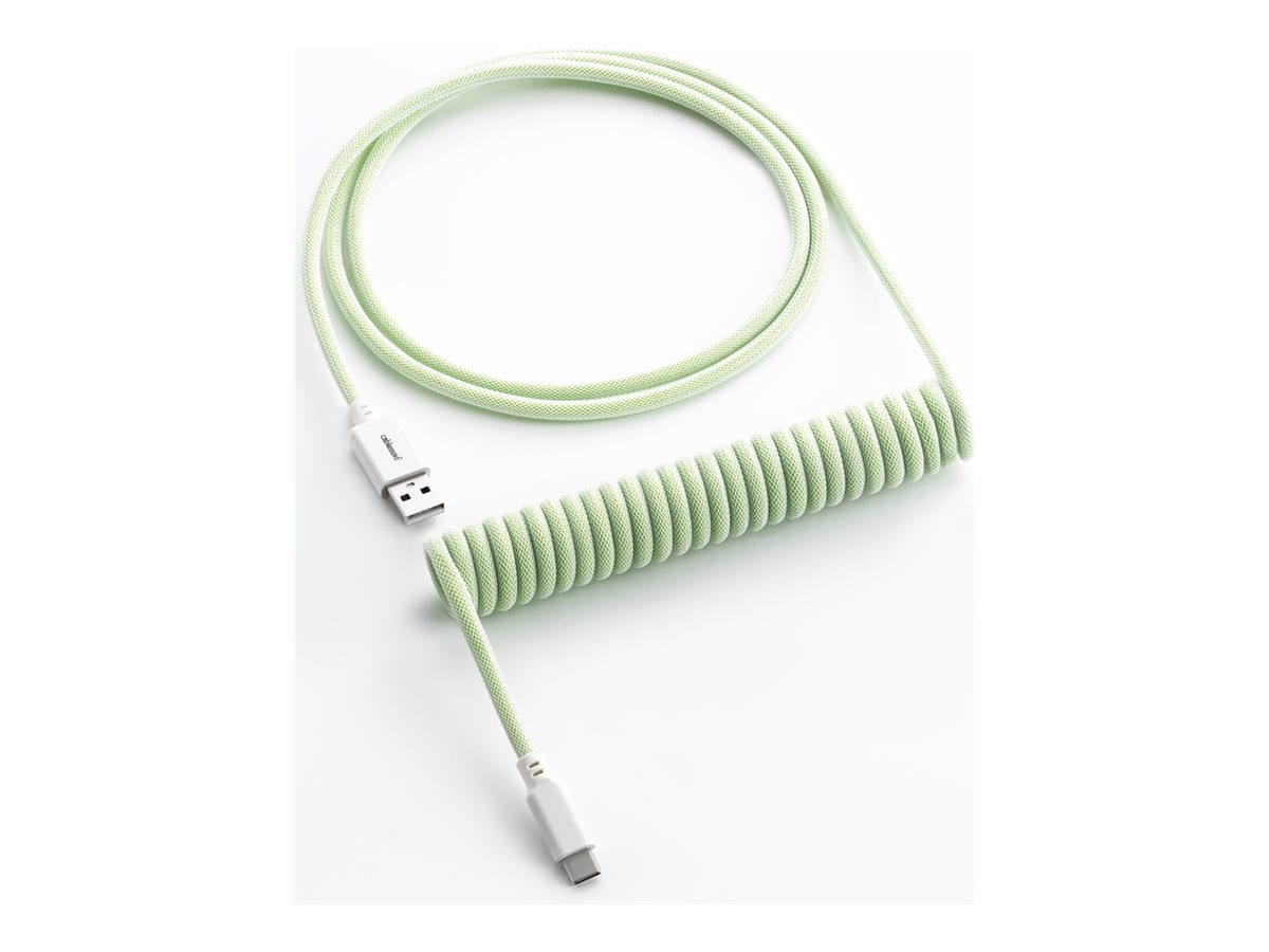 CableMod Classic Coiled Keyboard Cable USB-C to USB Type A, Lime Sorbet - 150cm USB Kabler - GEEKD.dk