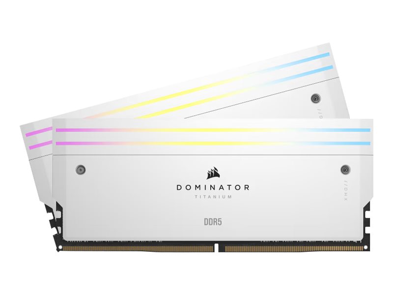 Corsair Dominator Titanium DDR5-7000 - 32GB - CL34 - Dual Channel (2 pcs) - Intel XMP - Hvid med RGB