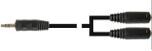 Audiokabel - 3,5mm st.JACK han > 2x 3,5mm st.JACK hun (0,2m)