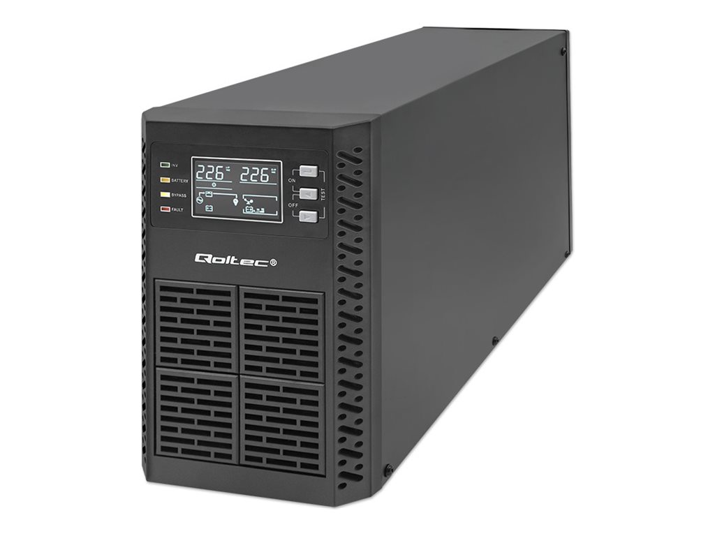 UPS online – Qoltec 2 kVA / 2000 W, 3 stk. Schuko