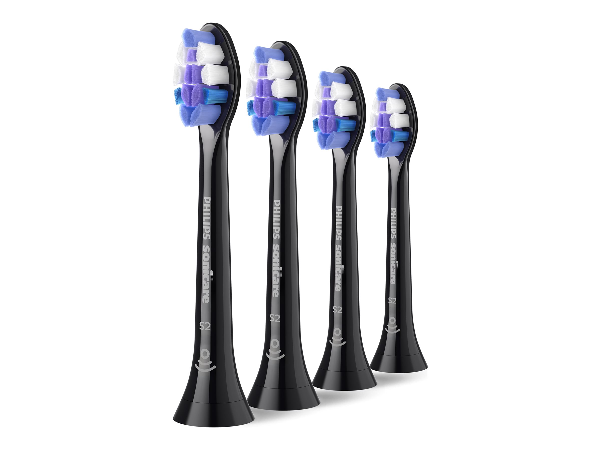 Philips Sonicare S2 Sensitive HX6054 - Ekstra tandbørstehoved - til tandbørste - sort (pakke med 4)