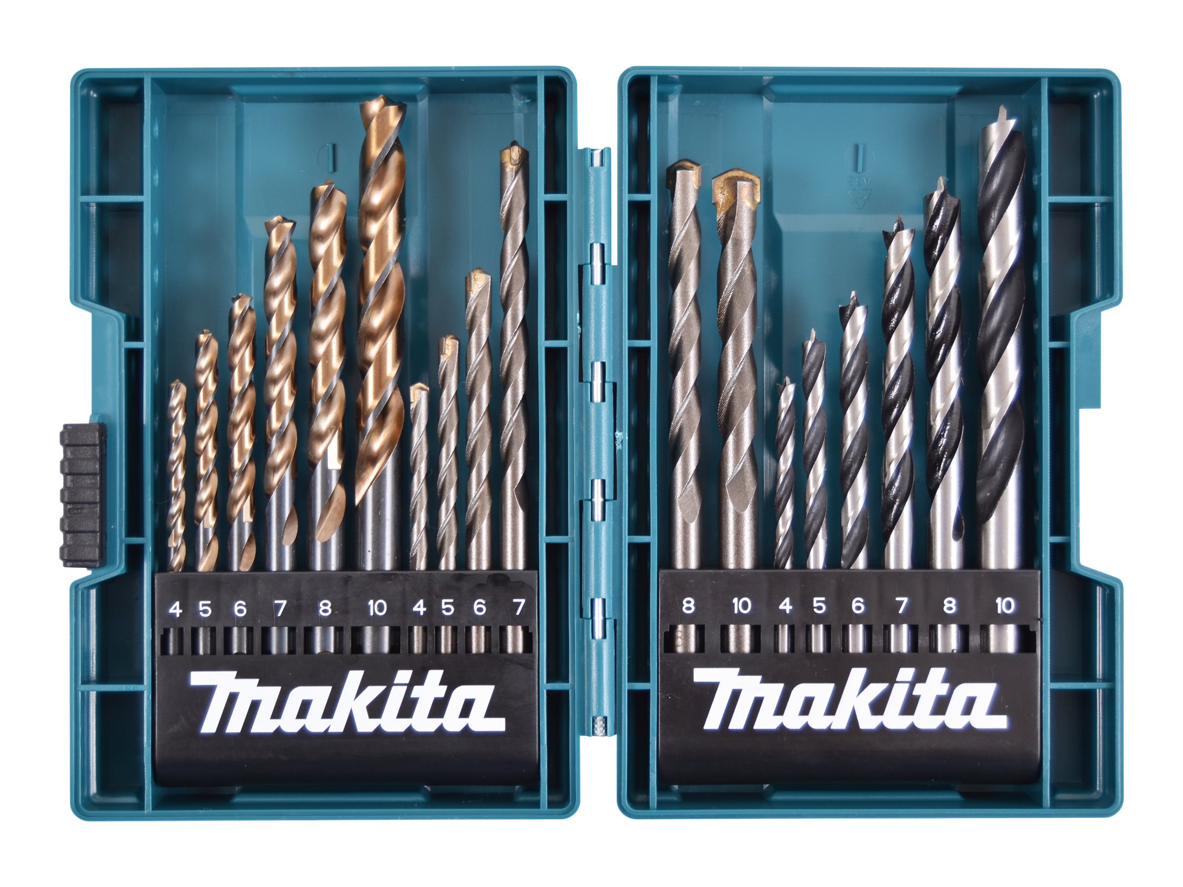 Makita - Borebitsæt - 18 stykker - 5 mm, 6 mm, 7 mm, 8 mm, 10 mm, 4 mm - for Makita DDF487RFE3, DLX2497J