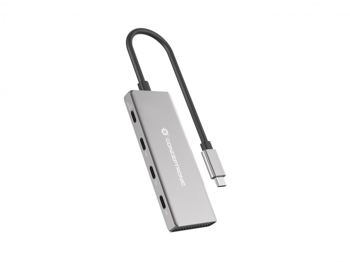 Conceptronic HUBBIES16G interface hub USB 3.2 Gen 2 (3.1 Gen 2) Type-C 10000 Mbit/s Grå