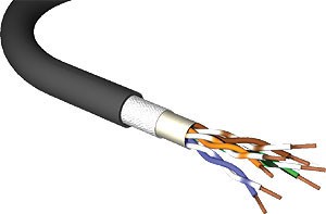 FTP netværkskabel - Skærmet CAT5e, 2xRJ45, Sort (5m)