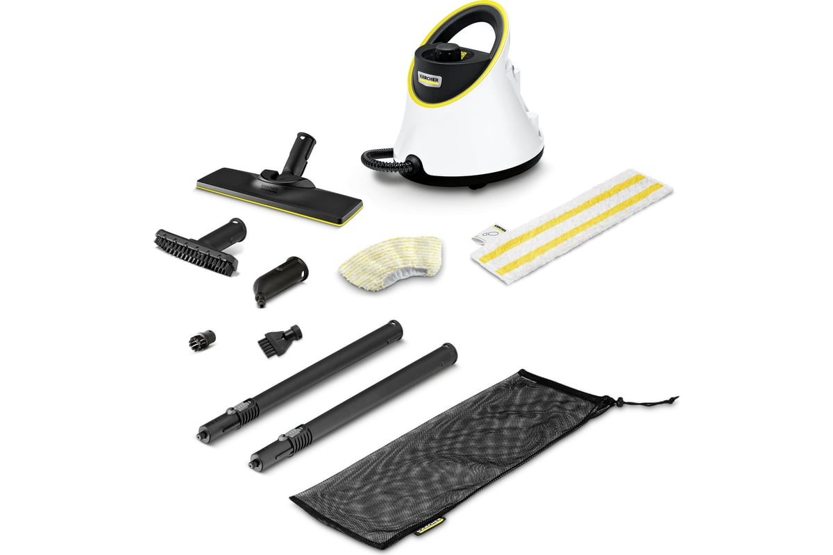 Kärcher SC 2 Deluxe, Cylinderdamp rengøringsmiddel, 1 L, Sort, Hvid, 50 cm, 100 cm, 2,2 m