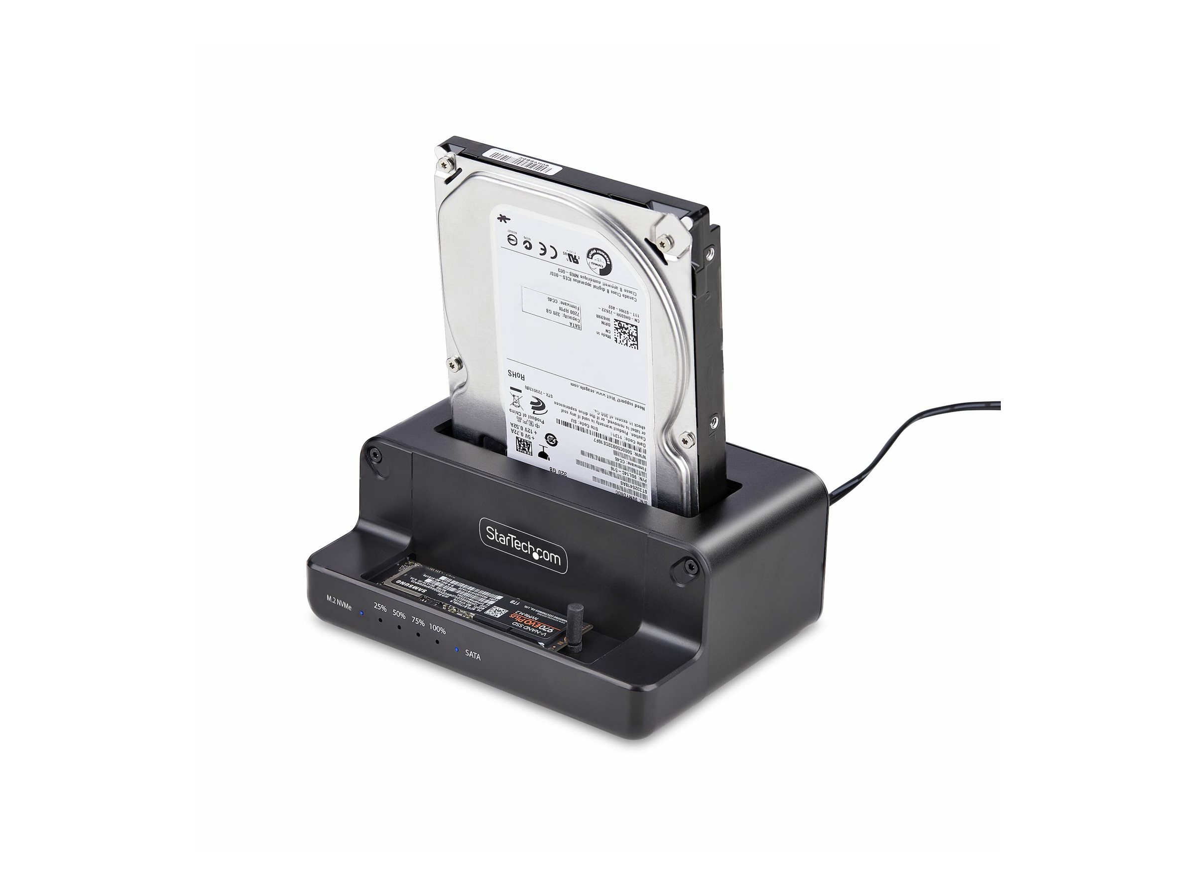 StarTech.com M.2 NVMe to 2.5/3.5" SATA Drive Duplicator, Dual Bay Cloner