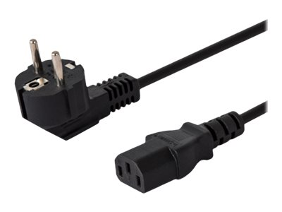 SAVIO Strømtype F (male) - Strøm IEC 60320 C13 Sort 1.8m Strømkabel