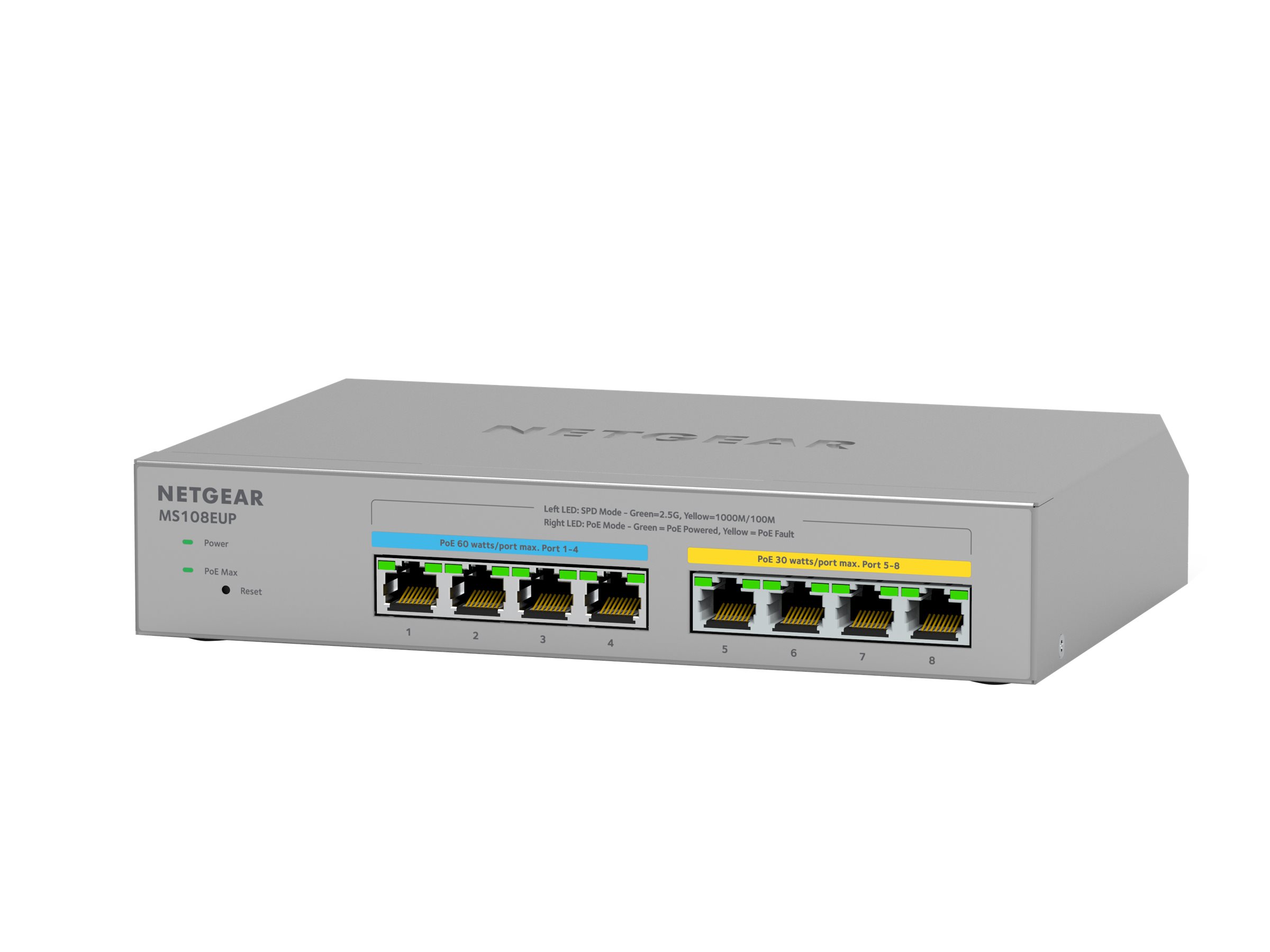 Netgear MS108UP-100EUS 8-port Multi-Gigabit (2.5G) Ultra60 PoE++ Ethernet Unmanaged Switch