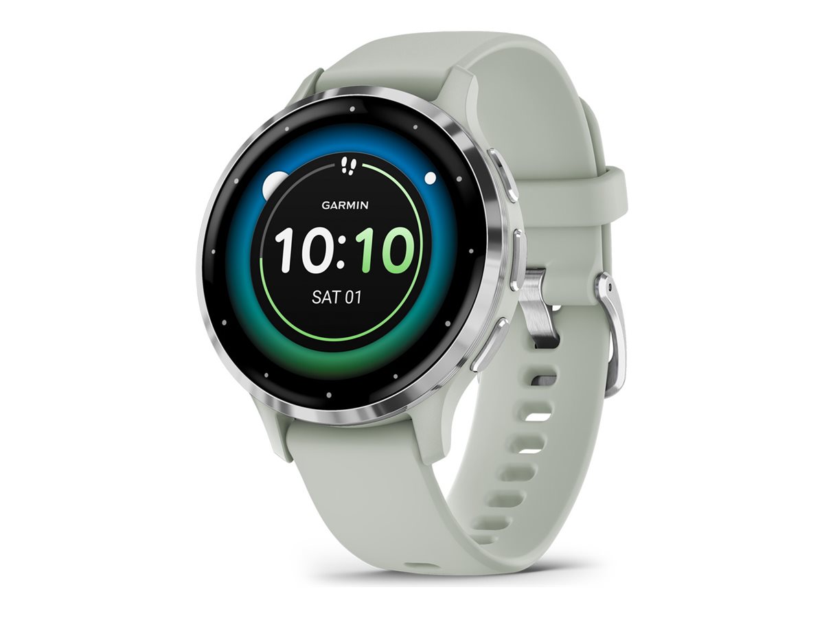 Garmin Venu 3S - 41 mm - salviegrå - smart ur med bånd - silikone - håndledsstørrelse: 110-175 mm - display 1.2 - 8 GB - Bluetooth, Wi-Fi, ANT+ - 40 g