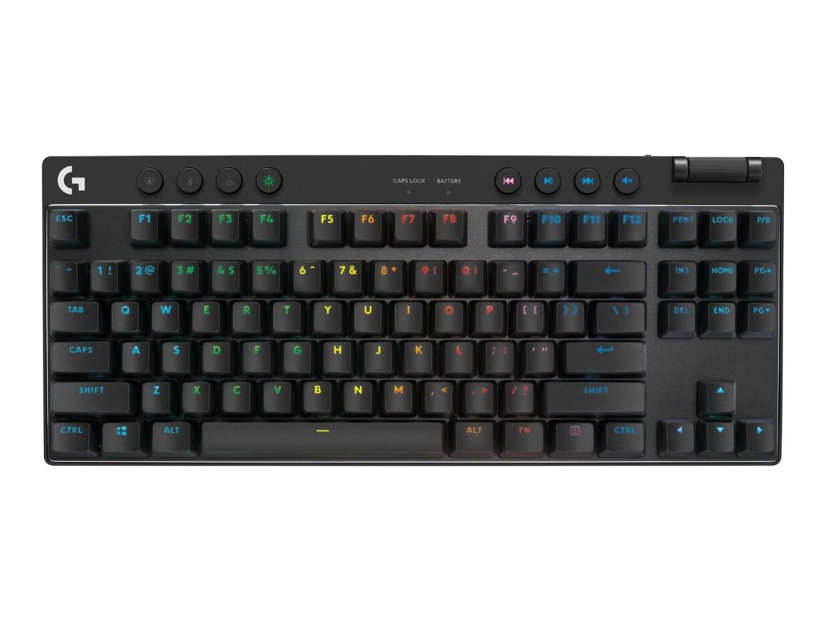 Logitech G PRO X TKL - Tastatur - gaming - bagbelyst - trådløs - 2.4 GHz, Bluetooth - QWERTY - US International - tastkontakt: Tactile - sort