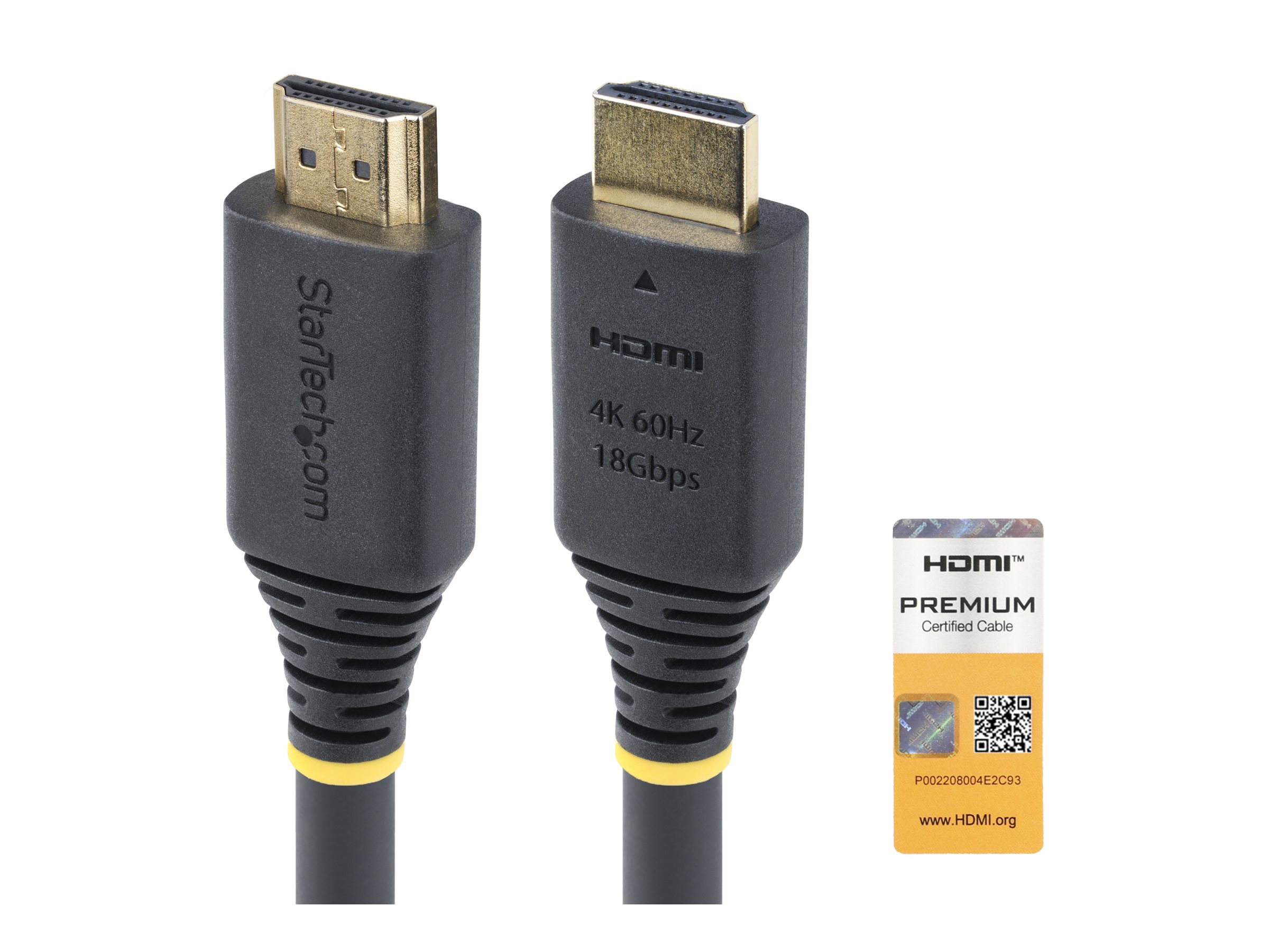 StarTech.com 1.5m (4.9ft) Premium Certified High Speed HDMI Cable 4K60Hz - HDMI cable with Ethernet - 1.5 m