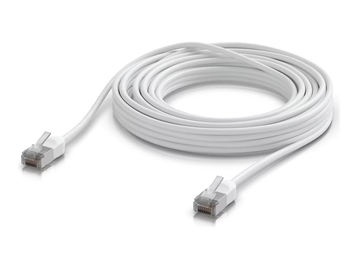 Ubiquiti UniFi - Patchkabel - RJ-45 (han) til RJ-45 (han) - 8 m - 3.5 mm - afskærmet - CAT 6a - booted, udendørs, robust - hvid