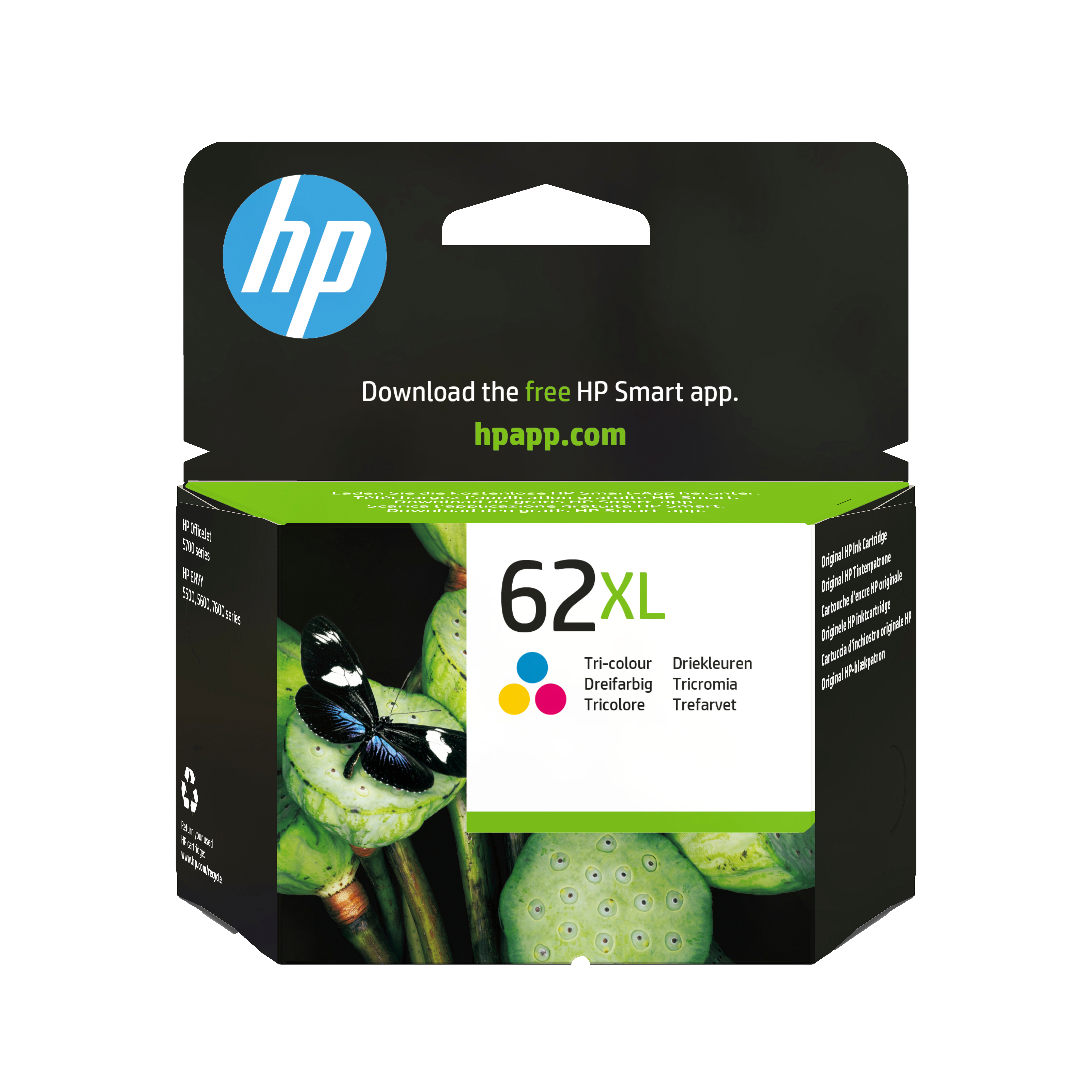 HP 62XL High Yield Tri-color Original Cyan, Magenta, Gul