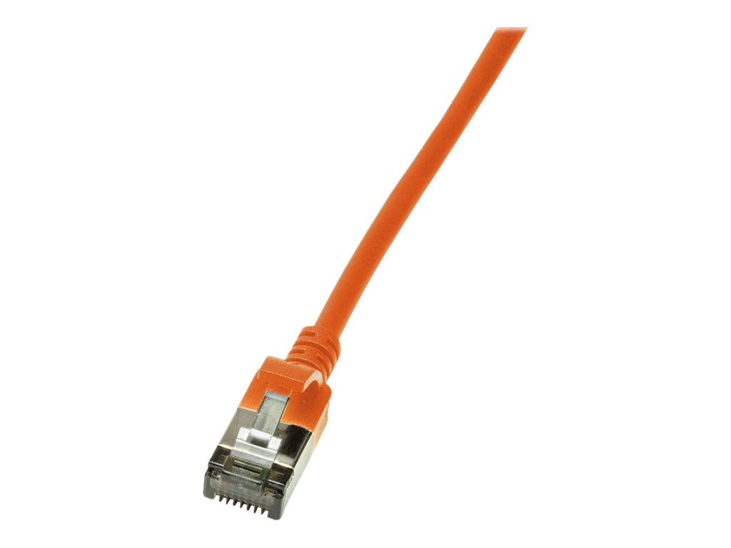 LogiLink Ultraflex SlimLine CAT 6a Shielded PIMF Patchkabel Orange RAL 2003 billede