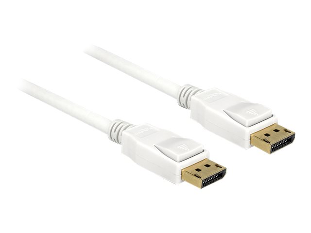 Delock - DisplayPort kabel - DisplayPort (han) til DisplayPort (han) - 3 m - 4K support - hvid