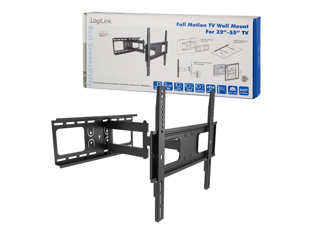 LogiLink TV wall mount 32-55" tilt swivel 50 kg max. - Maks 50 kg - Maks størrelse 55"