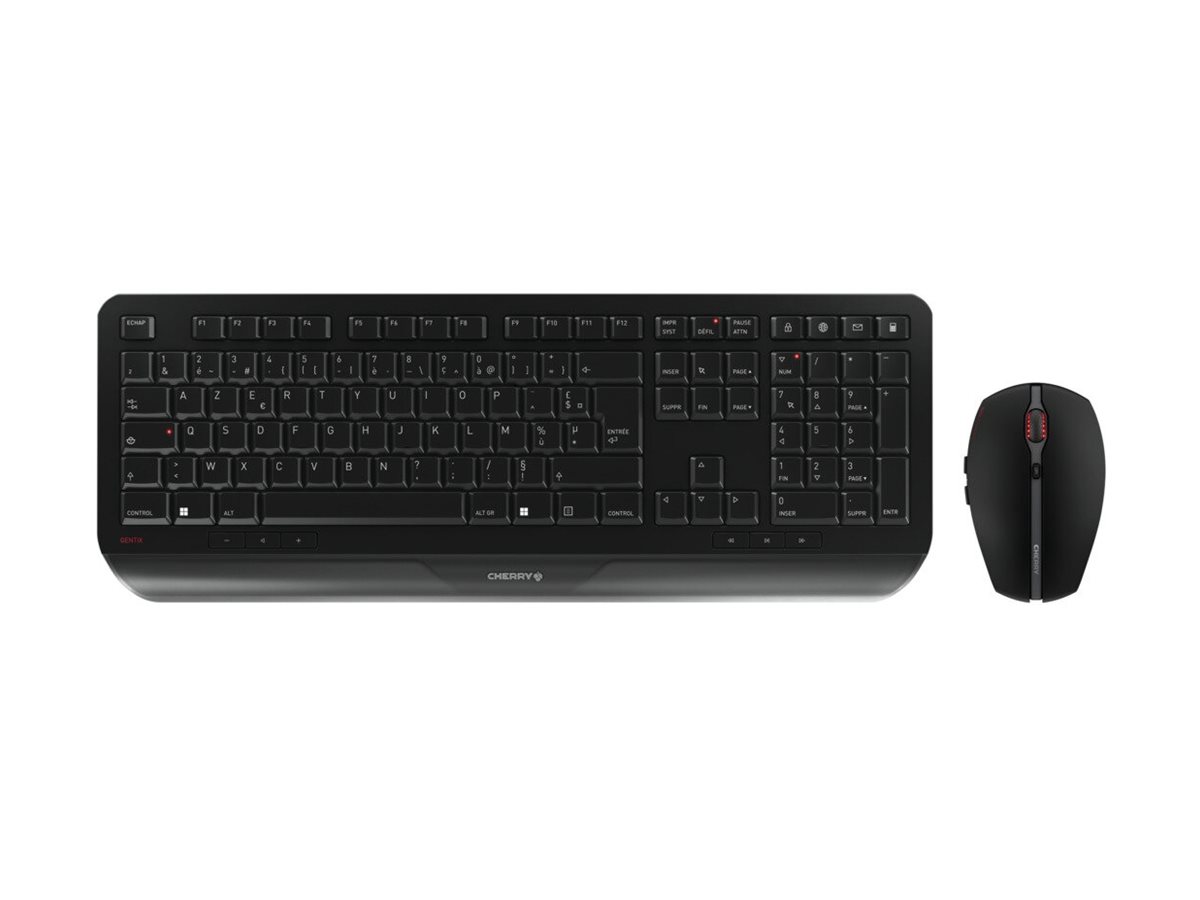 CHERRY GENTIX DESKTOP - Sæt med mus og tastatur - trådløs - 2.4 GHz - fransk - sort