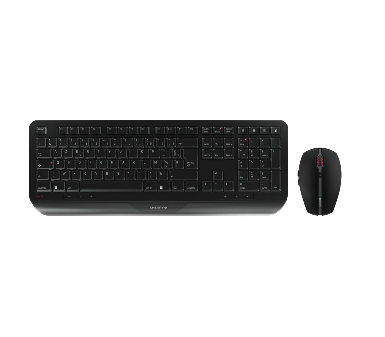 CHERRY GENTIX DESKTOP - Sæt med mus og tastatur - trådløs - 2.4 GHz - fransk - sort