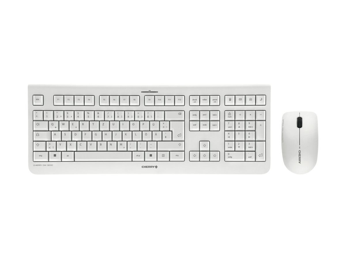 CHERRY DW 3000 Sæt med mus og tastatur Membran Trådløs Tysk