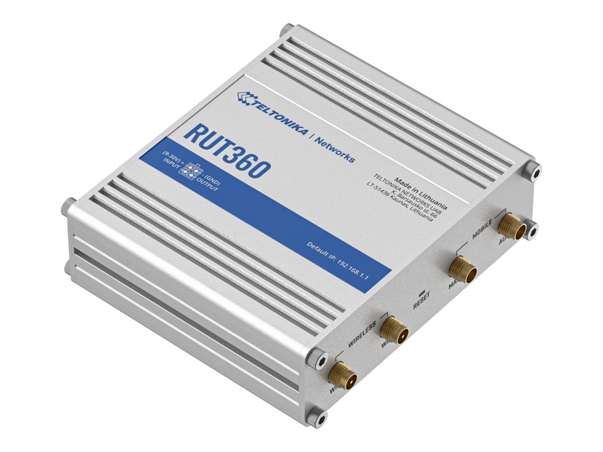 Teltonika RUT360 - Trådløs router - WWAN 2,4 GHz - DIN monterbar på skinne, overflademonterbar