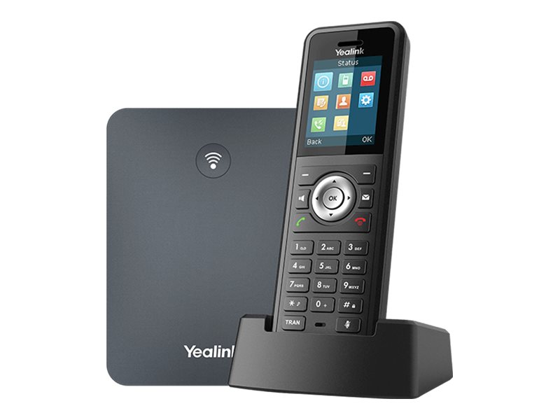 Yealink W79P - Ledningsfri VoIP telefon - med Bluetooth interface med opkalds-ID - IP-DECT - 3-vejs opkaldskapacitet - SIP, SIP v2, VQ-RTCPXR, RTCP-XR - sort, klassisk grå