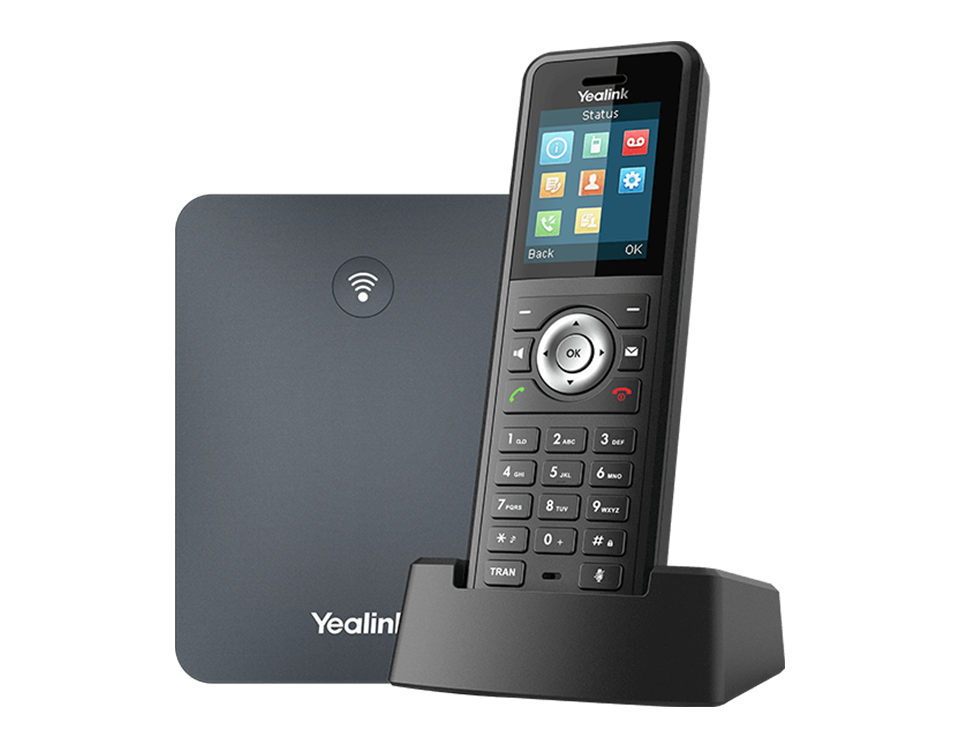 Yealink W79P - Ledningsfri VoIP telefon - med Bluetooth interface med opkalds-ID - IP-DECT - 3-vejs opkaldskapacitet - SIP, SIP v2, VQ-RTCPXR, RTCP-XR - sort, klassisk grå