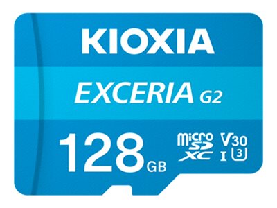KIOXIA EXCERIA G2 - Flashhukommelseskort - 128 GB - A1 / Video Class V30 / UHS-I U3 / Class10 - microSDXC UHS-I U3