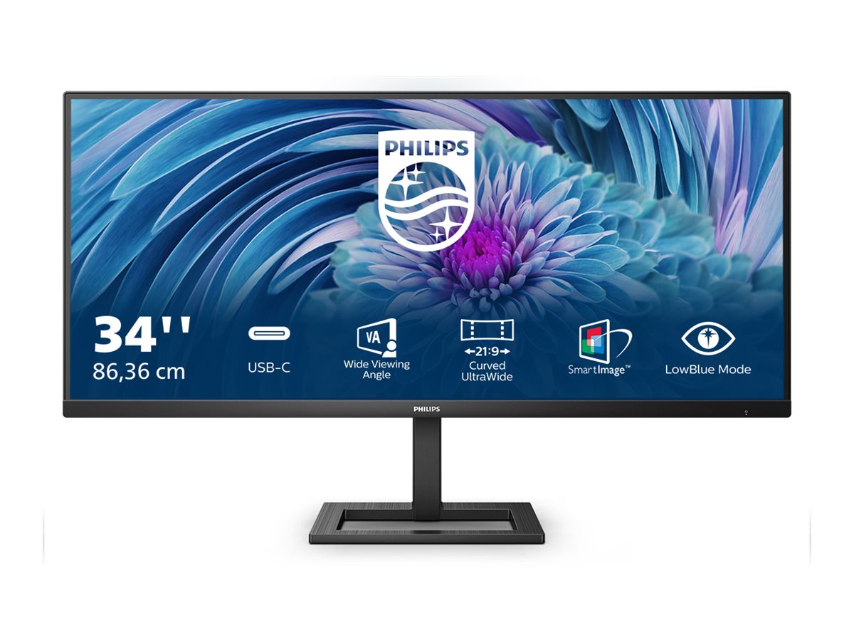 Philips E-line 346E2LAE 34" VA 3440 x 1440 (UltraWide) HDMI DisplayPort USB-C 100Hz
