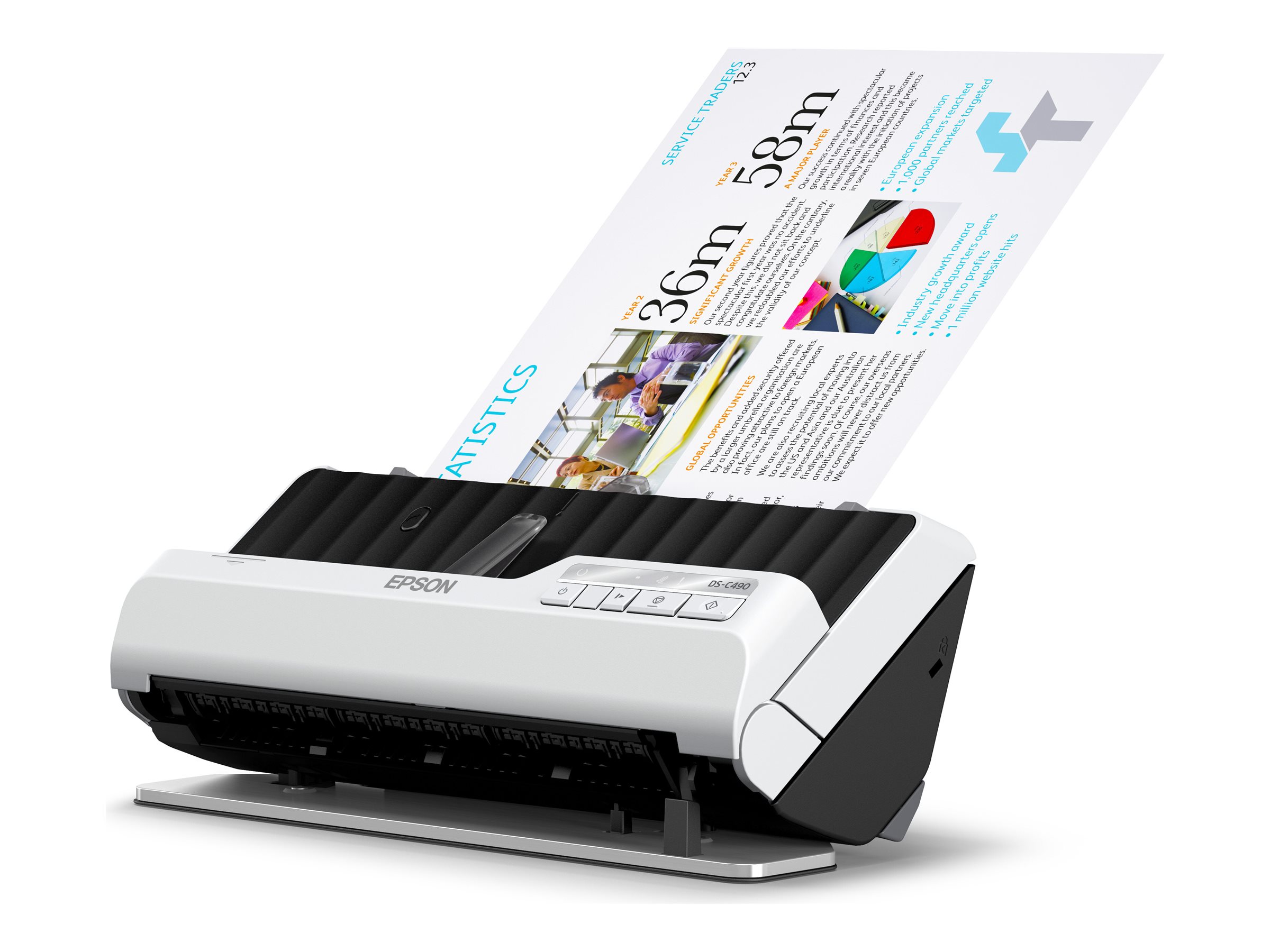 Epson DS-C490 - sheetfed scanner - desktop - USB 2.0