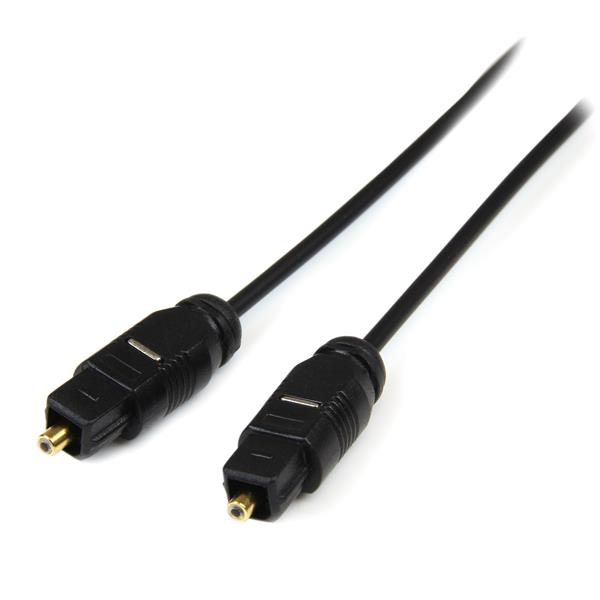 StarTech.com 15 ft Thin Toslink Digital Optical SPDIF Audio Cable - 15ft / 15 Feet Optical Audio Cable (THINTOS15) Digital lydkabel (optisk) 4.6m Sort billede