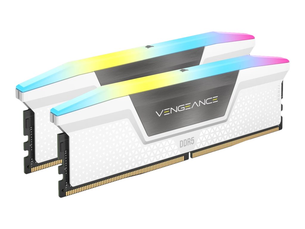 Corsair Vengeance RGB DDR5-5200 - 64GB - CL40 - Dual Channel (2 pcs) - Intel XMP - Hvid med RGB