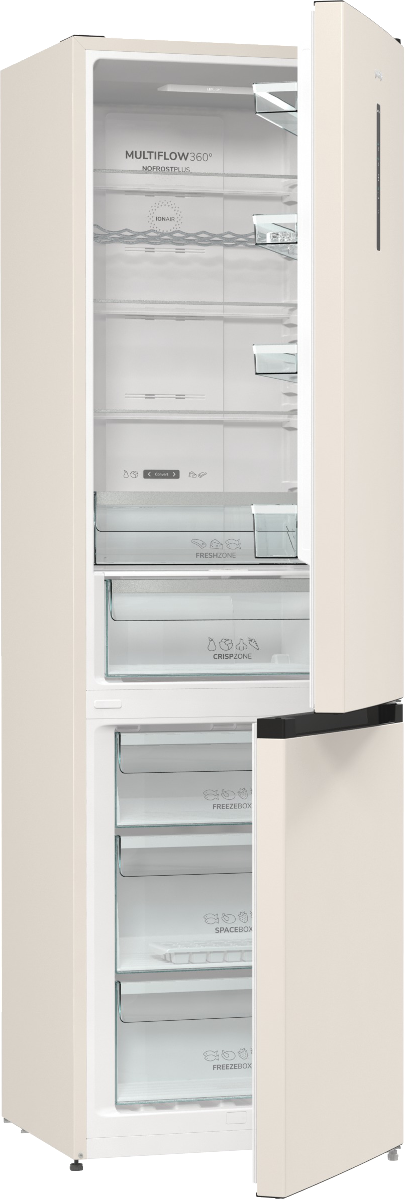 Gorenje NRK6202AC4 - Køleskab/fryser - bund-fryser - bredde: 60 cm - dybde: 59.2 cm - højde: 200 cm - 331 liter - Klasse E
