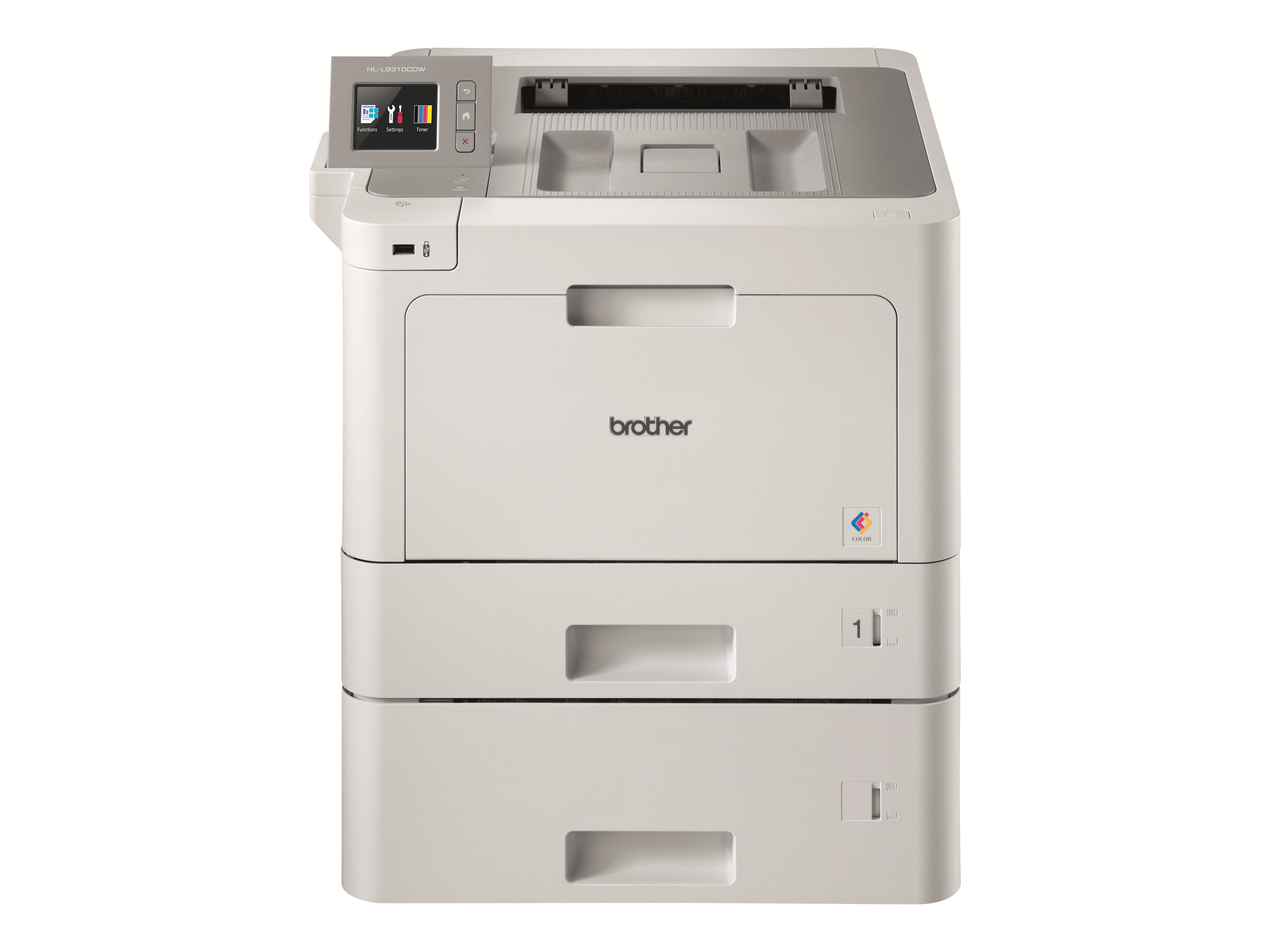 Brother HL-L9310CDWT - Printer - farve - Duplex - laser - A4/Legal - 2400 x 600 dpi - op til 31 spm (mono) / op til 31 spm (farve) - kapacitet: 800 ark - USB 2.0, Gigabit LAN, Wi-Fi(n), USB vært, NFC - med Brother PRINT AirBag til 400.000 sider